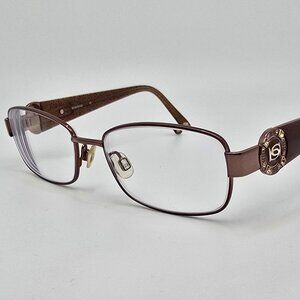 Bebe Glam On BB5059 210 Topaz Rhinestone on Gold Glitter Eyeglasses Frame 52mm
